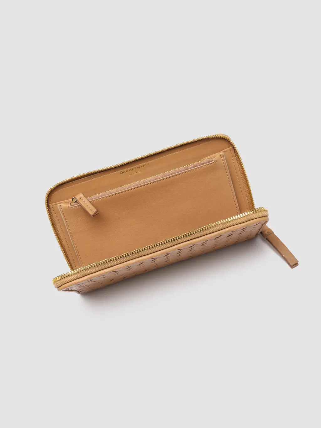 Women Officine Creative JULIET 101 - Taupe Woven Leather Zip-around Wallet