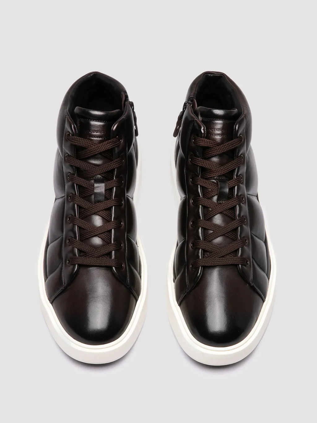 Officine Creative LEISURE 002 - Brown Leather High Top Sneakers