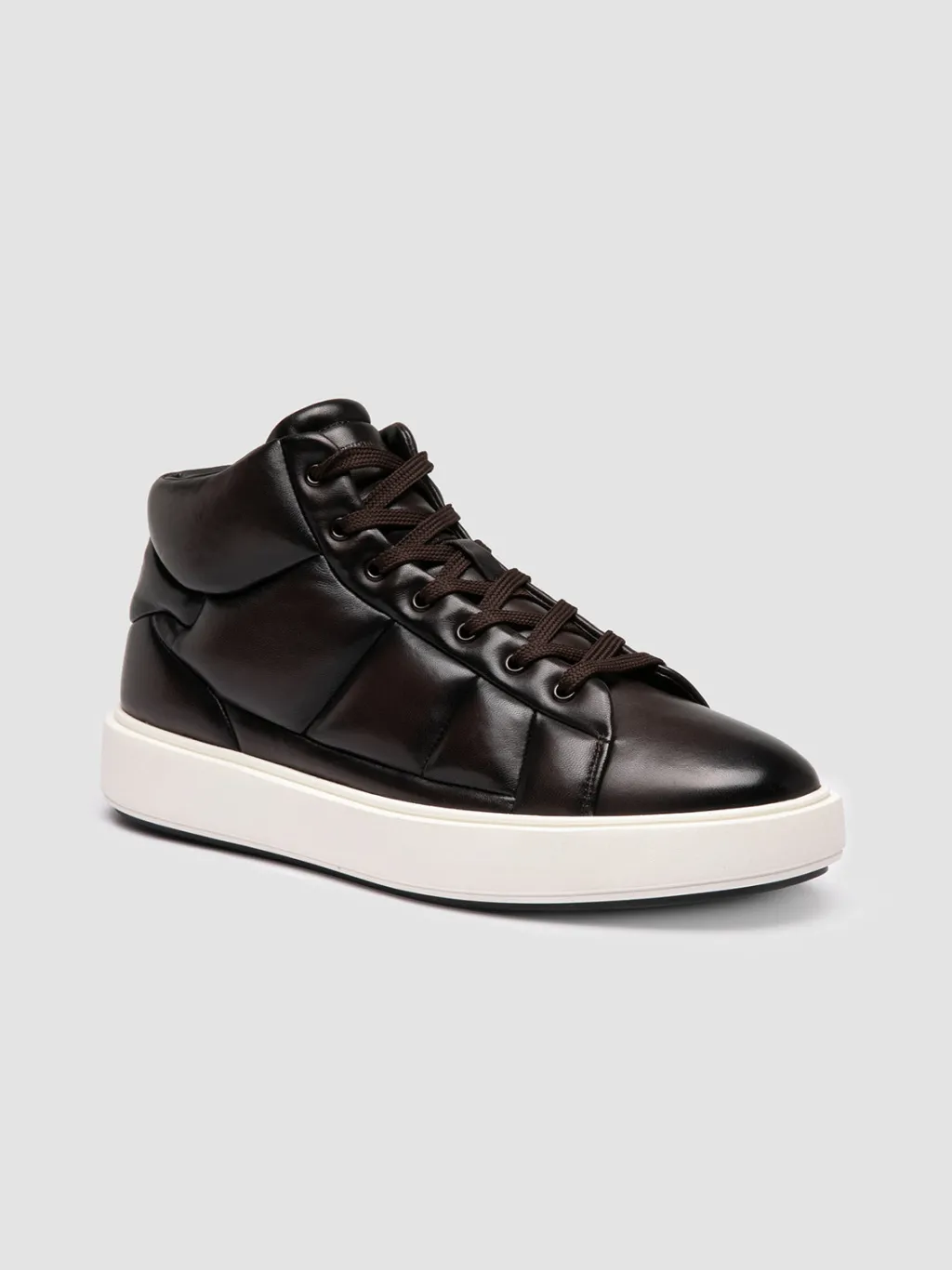 Officine Creative LEISURE 002 - Brown Leather High Top Sneakers