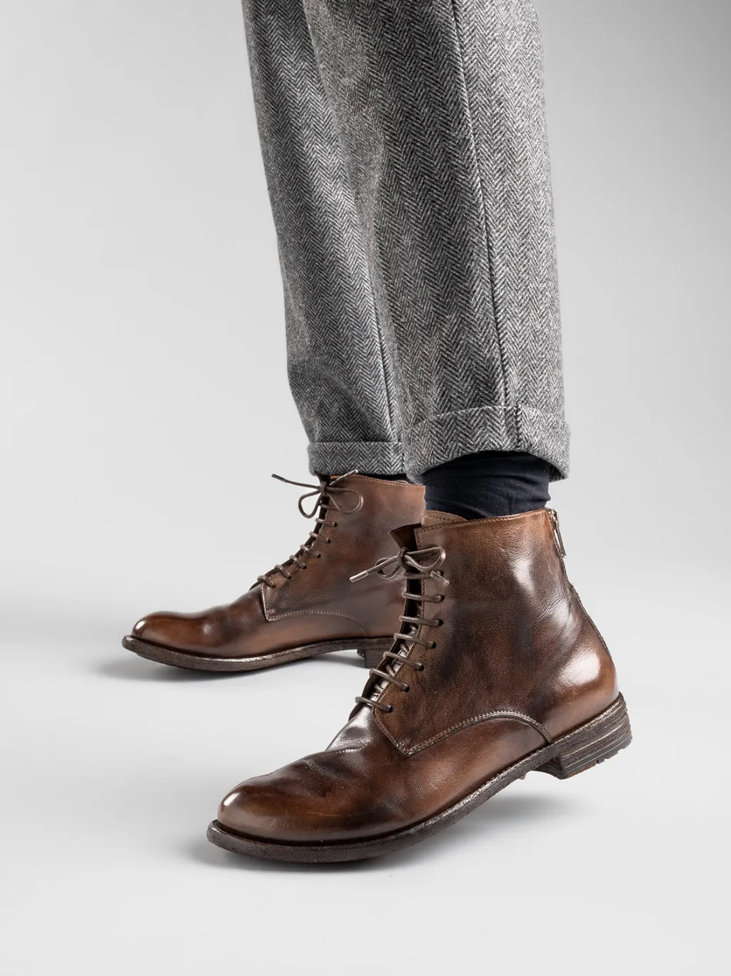 Women Officine Creative LEXIKON 123 - Brown Zipped Leather Ankle Boots