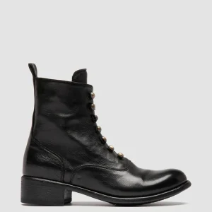Women Officine Creative LIS 006 - Black Leather Zipped Boots