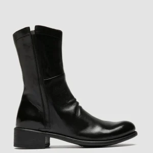 Women Officine Creative LIS 002 - Black Leather Zipped Boots