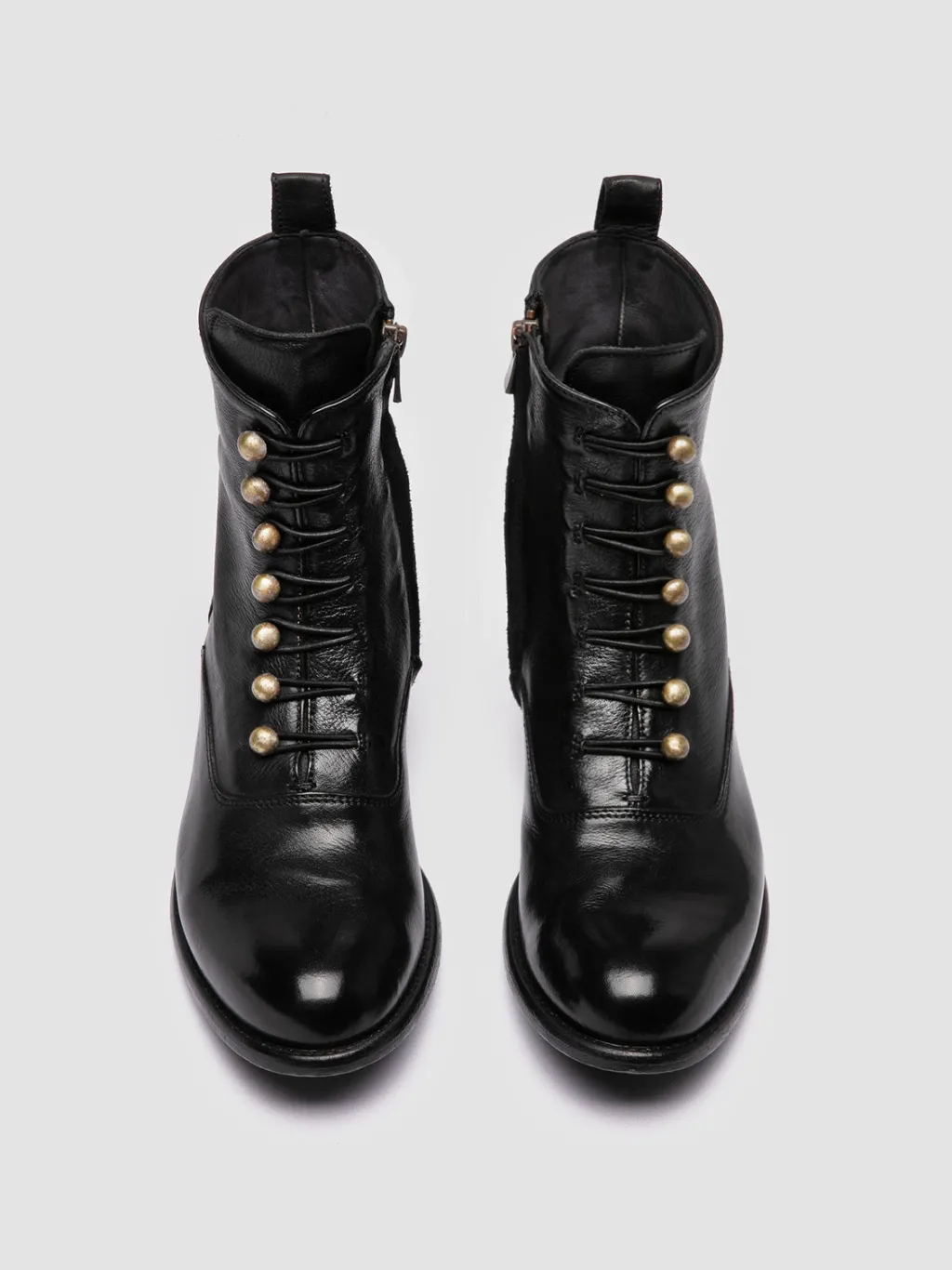 Women Officine Creative LIS 006 - Black Leather Zipped Boots