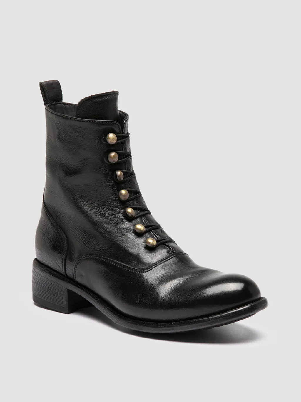 Women Officine Creative LIS 006 - Black Leather Zipped Boots