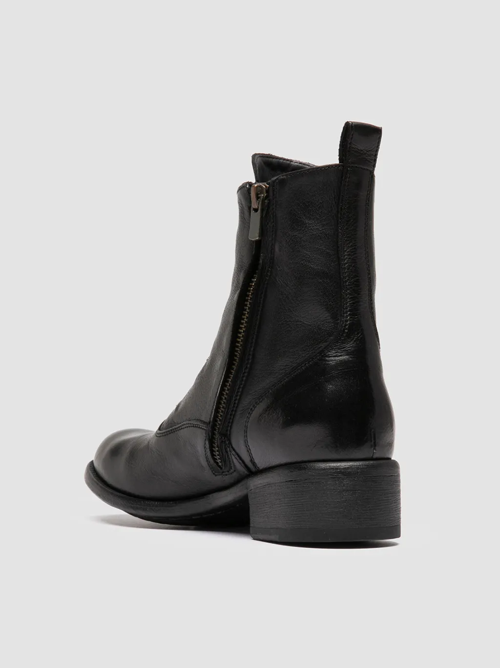 Women Officine Creative LIS 006 - Black Leather Zipped Boots