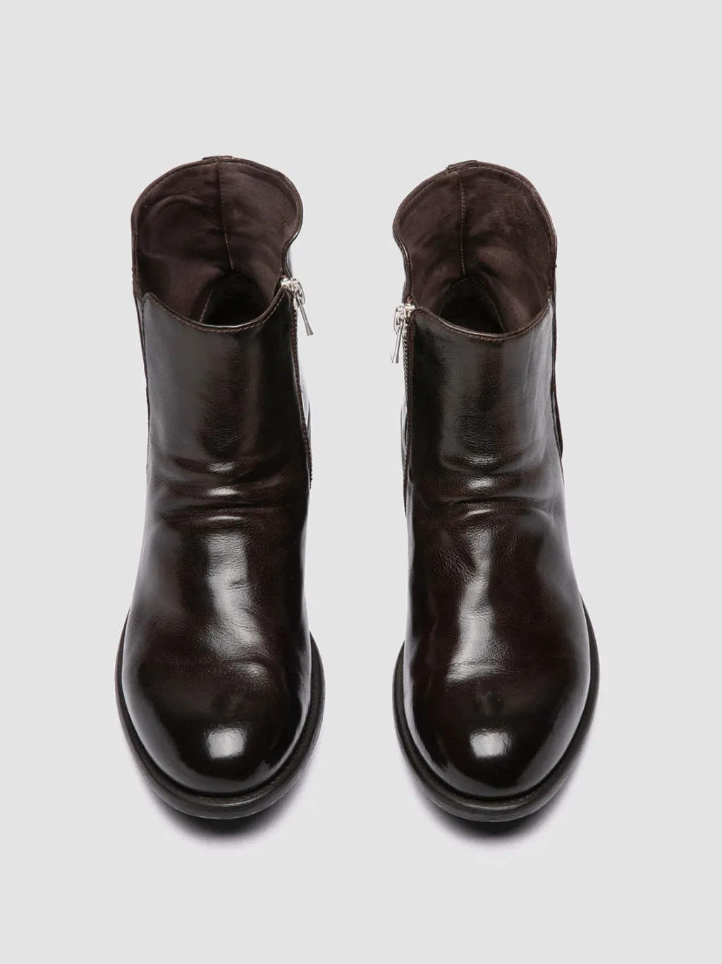 Women Officine Creative LIS 001 - Brown Leather Zipped Boots