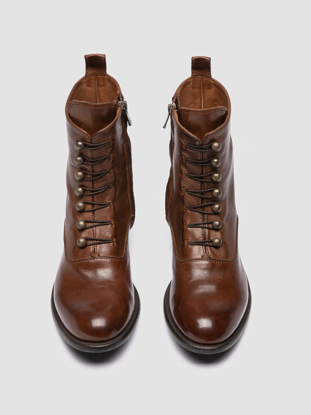 Women Officine Creative LIS 006 - Brown Leather Zipped Boots