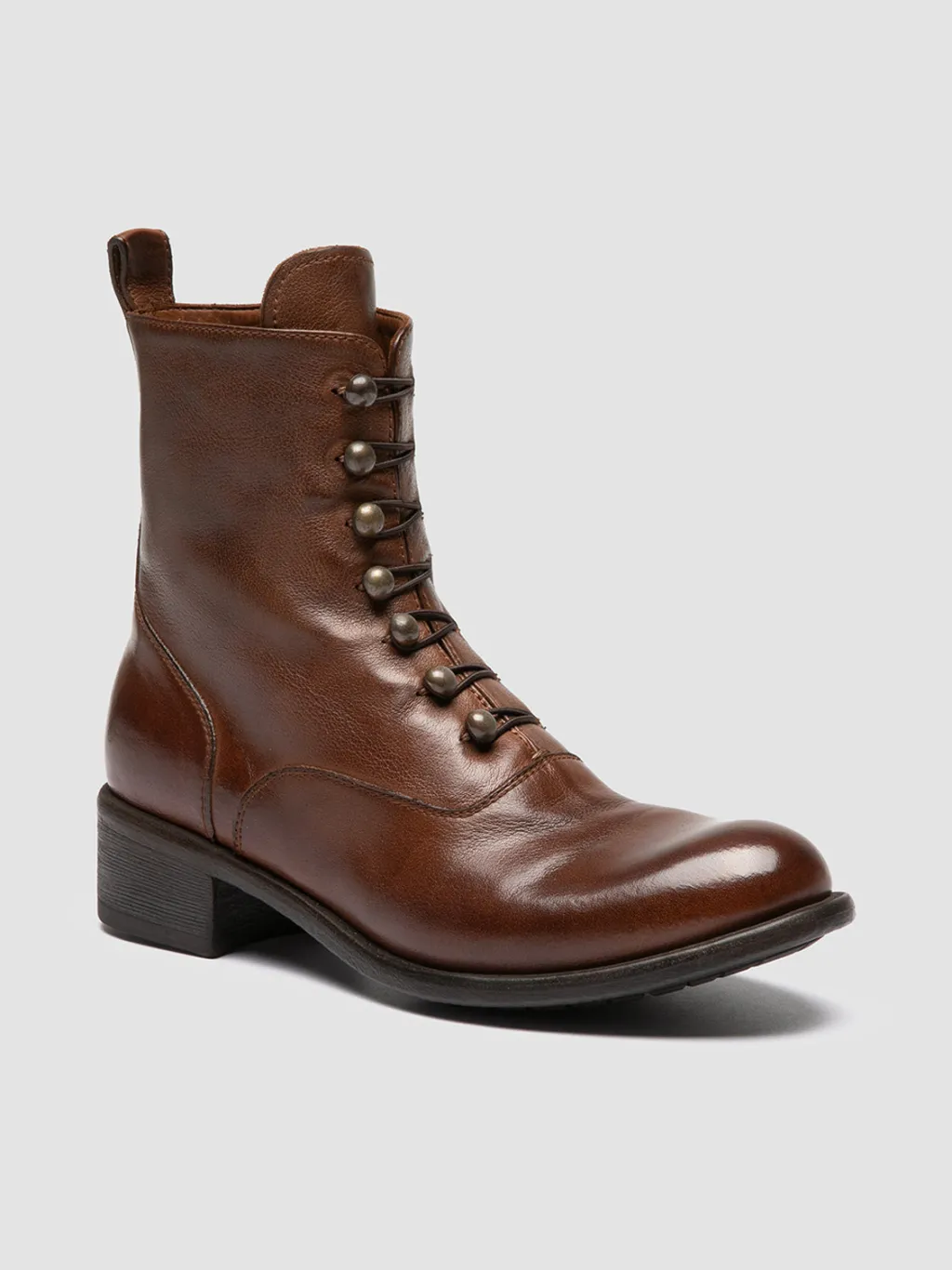 Women Officine Creative LIS 006 - Brown Leather Zipped Boots
