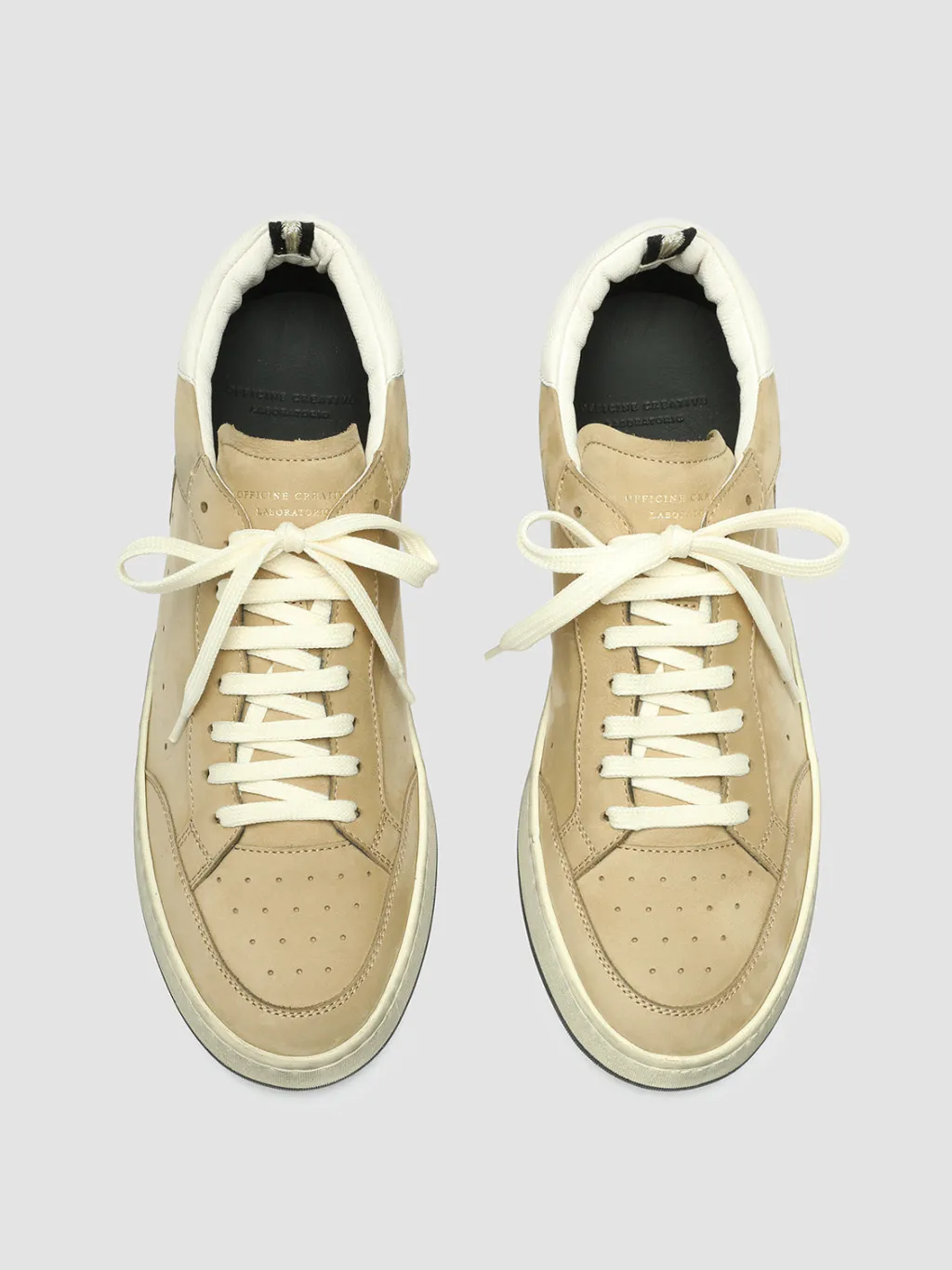 Officine Creative MAGIC 002 - Beige Nubuk Low Top Sneakers