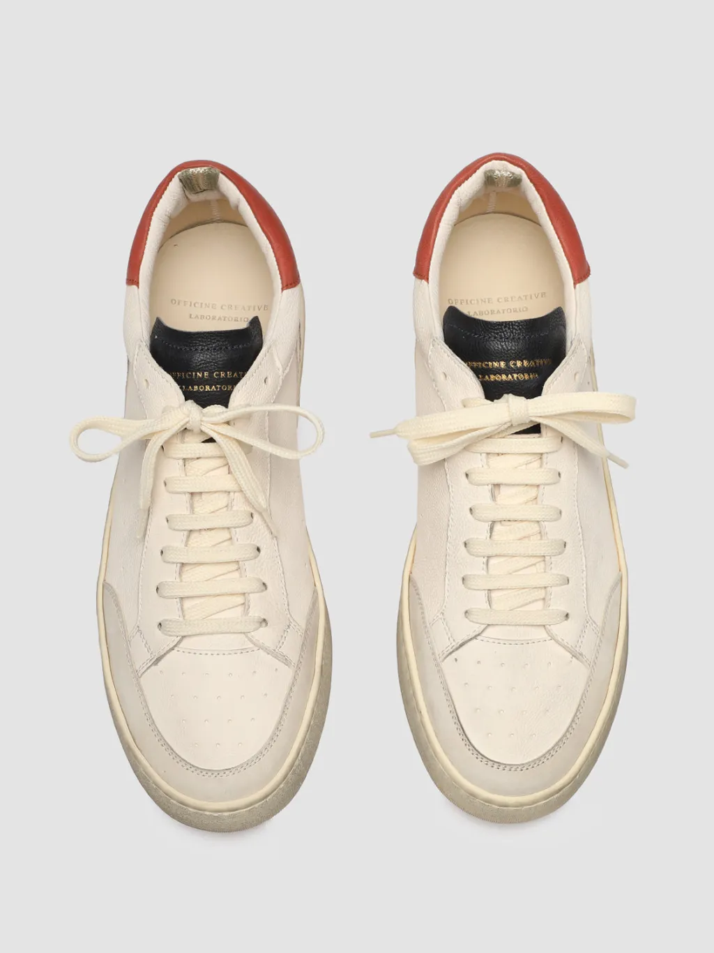 Officine Creative MAGIC 001 - White Leather And Suede Low Top Sneakers