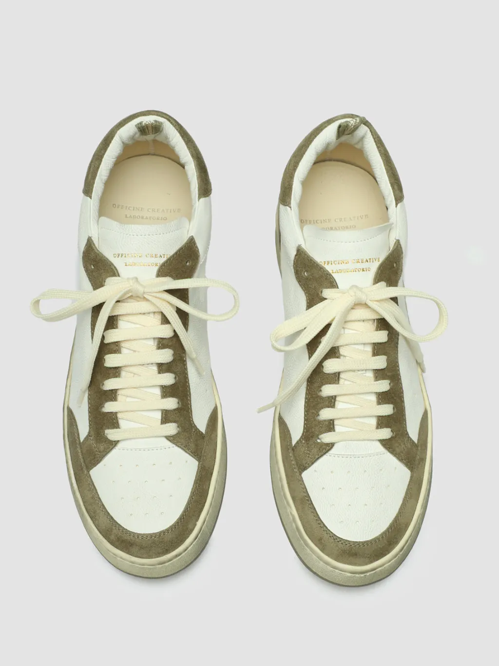 Officine Creative MAGIC 001 - White Leather And Suede Low Top Sneakers