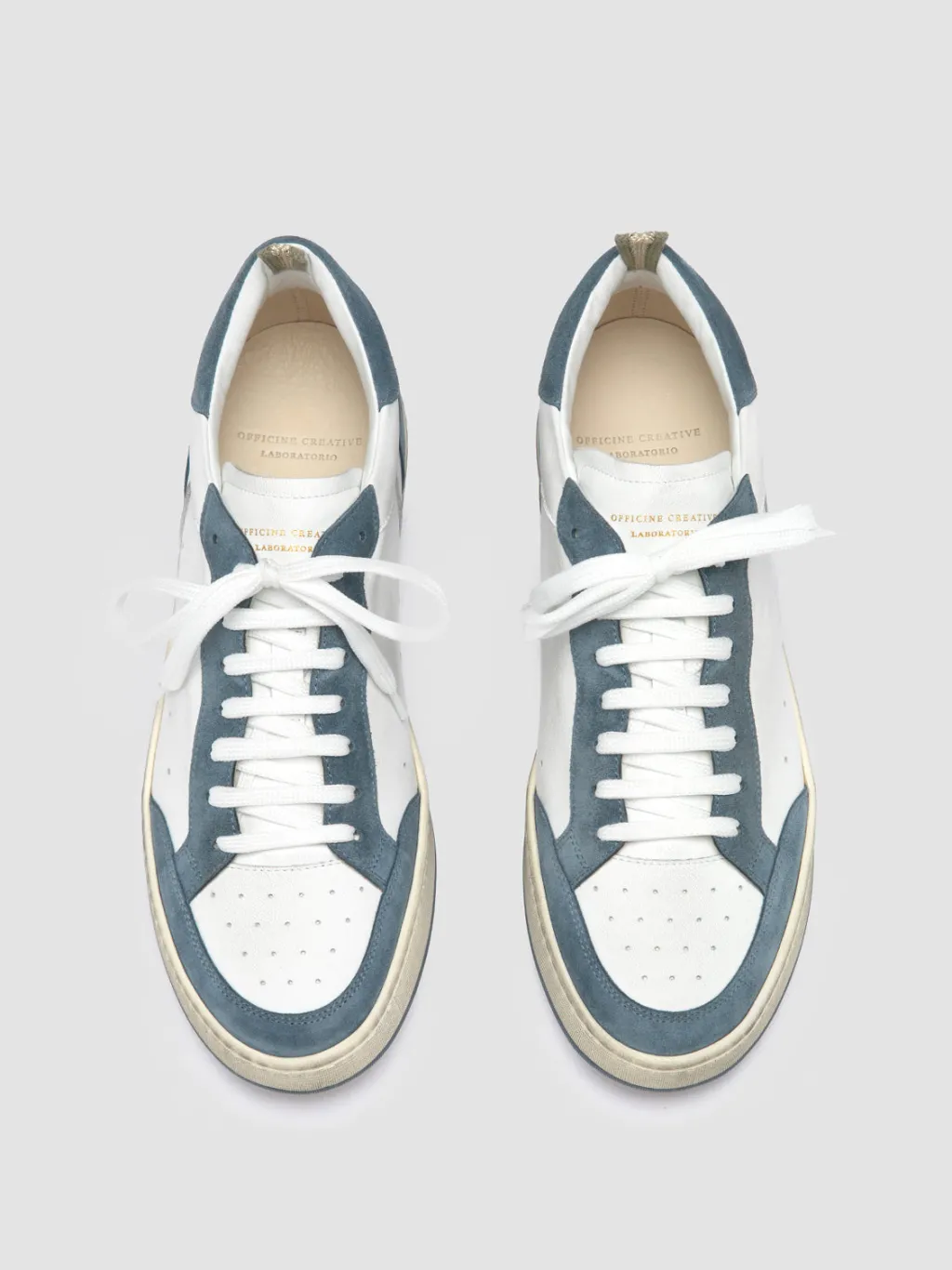 Officine Creative MAGIC 001 - White Leather And Suede Low Top Sneakers