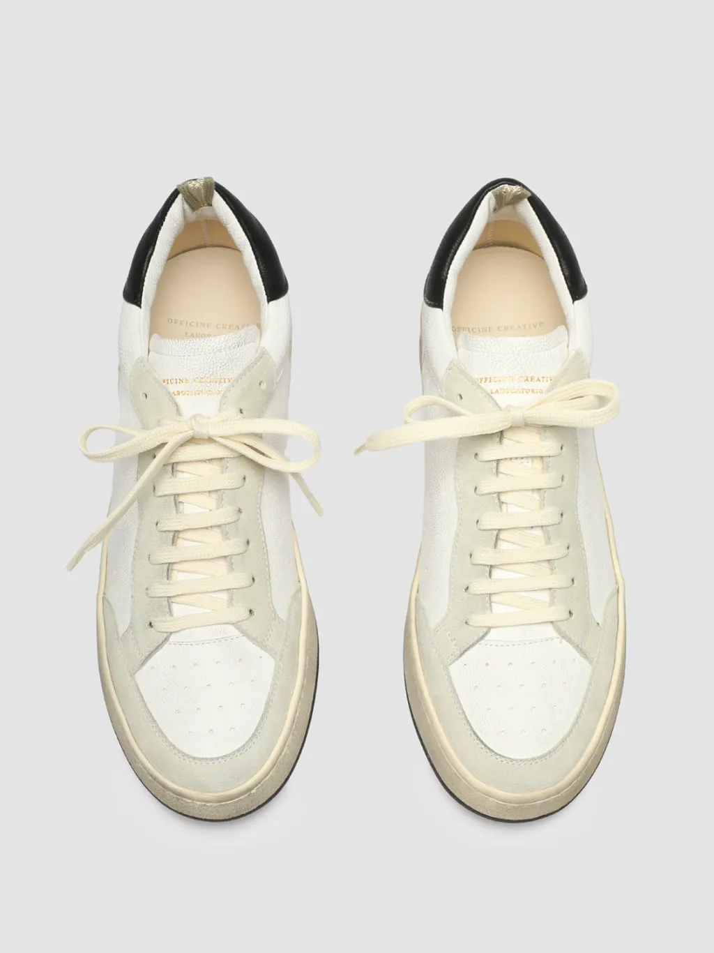 Officine Creative MAGIC 001 - White Leather And Suede Low Top Sneakers