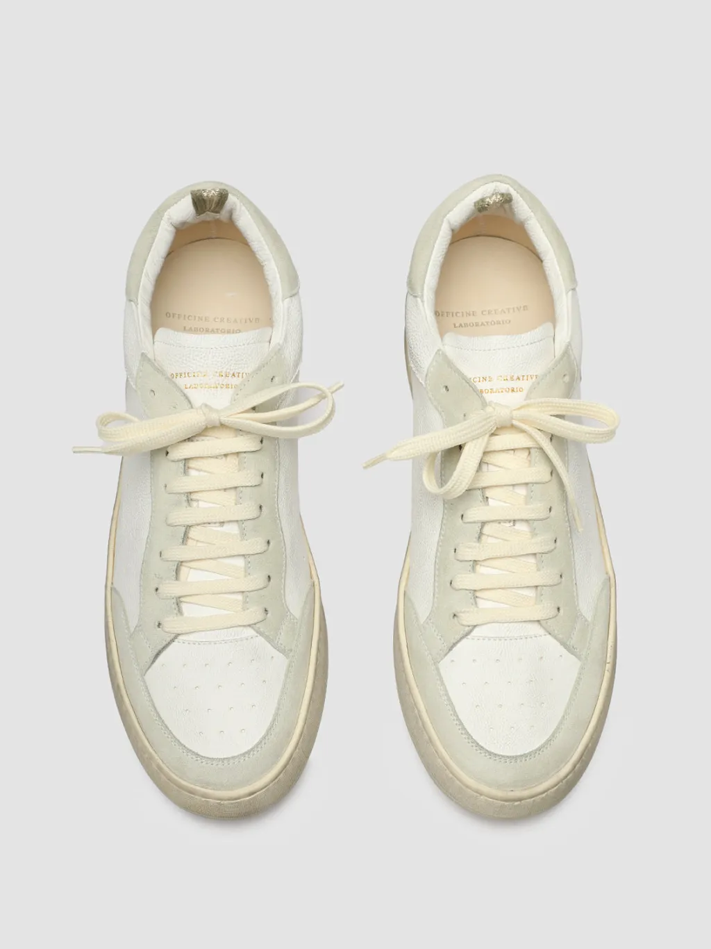 Officine Creative MAGIC 001 - White Leather And Suede Low Top Sneakers