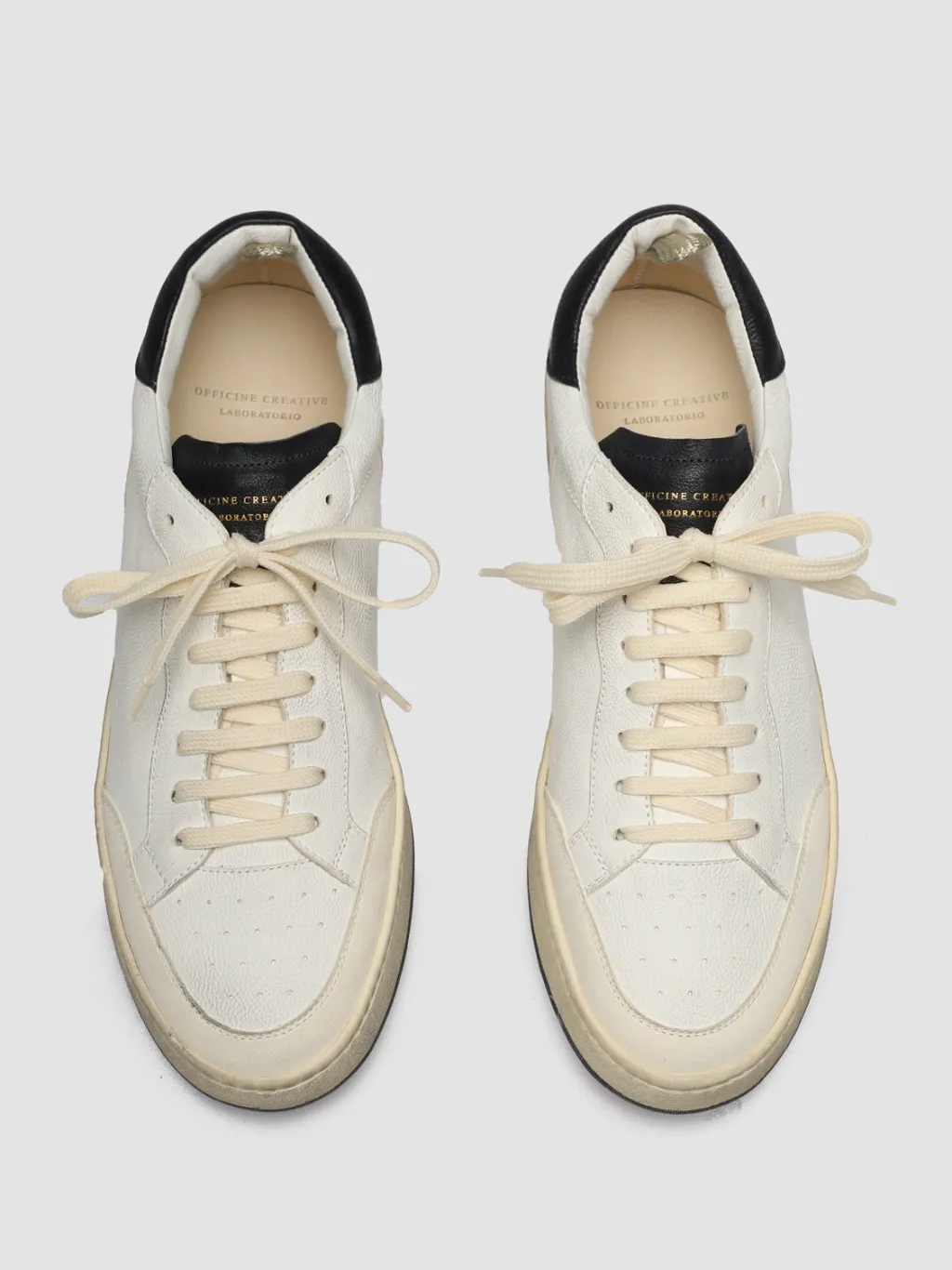 Officine Creative MAGIC 001 - White Leather And Suede Low Top Sneakers