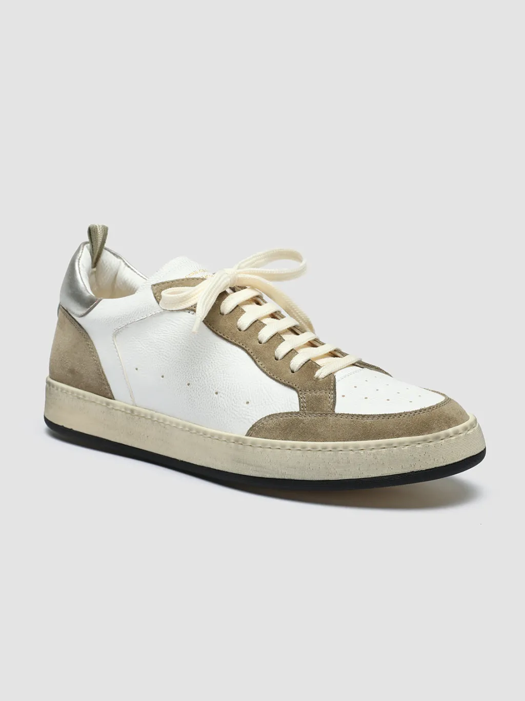 Officine Creative MAGIC 001 - White Leather And Suede Low Top Sneakers