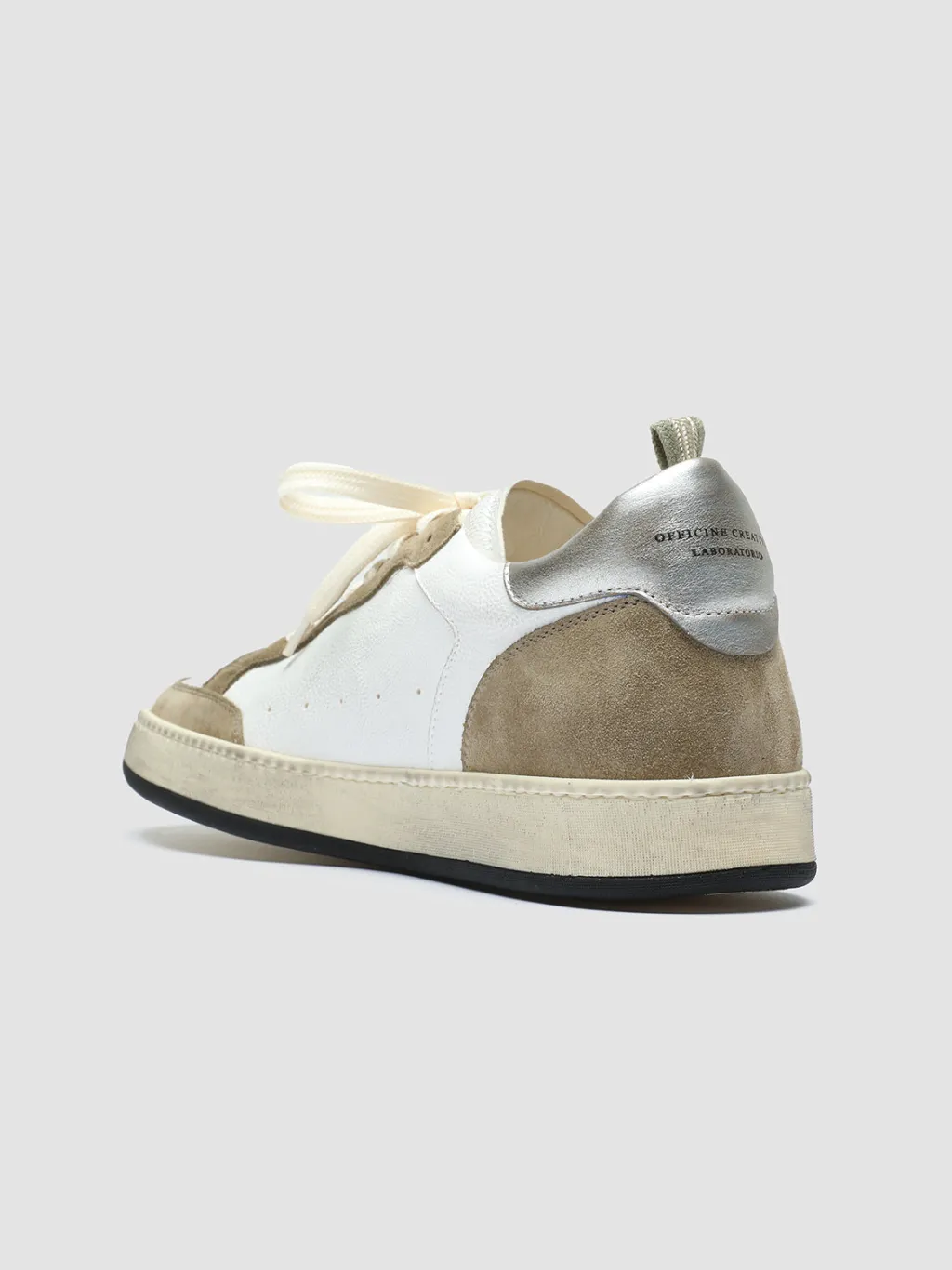 Officine Creative MAGIC 001 - White Leather And Suede Low Top Sneakers
