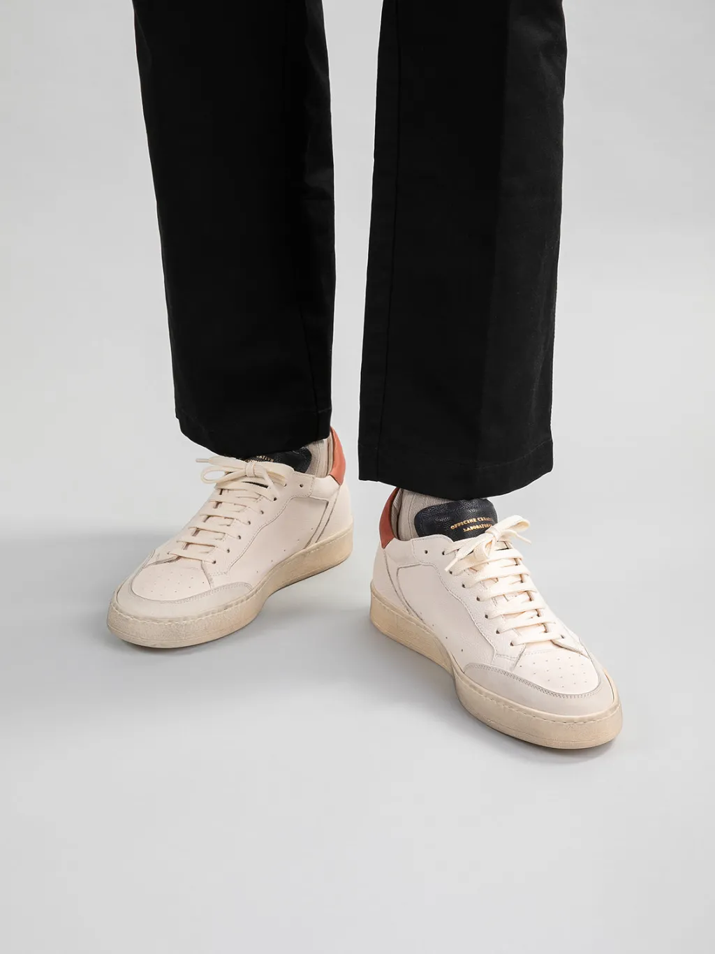 Officine Creative MAGIC 001 - White Leather And Suede Low Top Sneakers