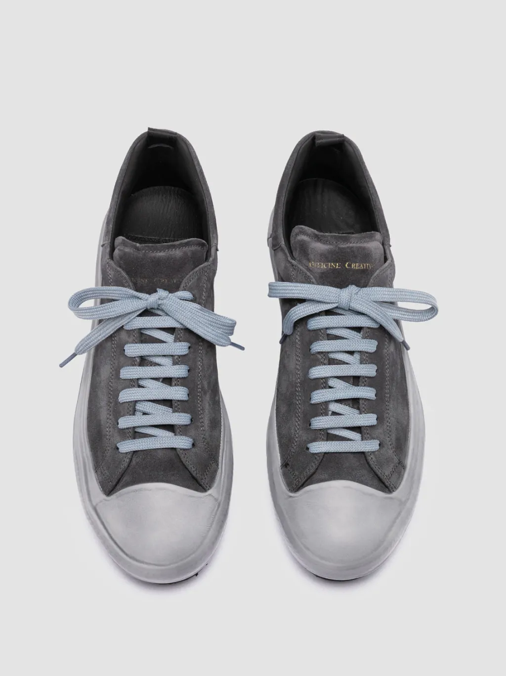 Officine Creative MES 009 - Grey Leather And Suede Low Top Sneakers