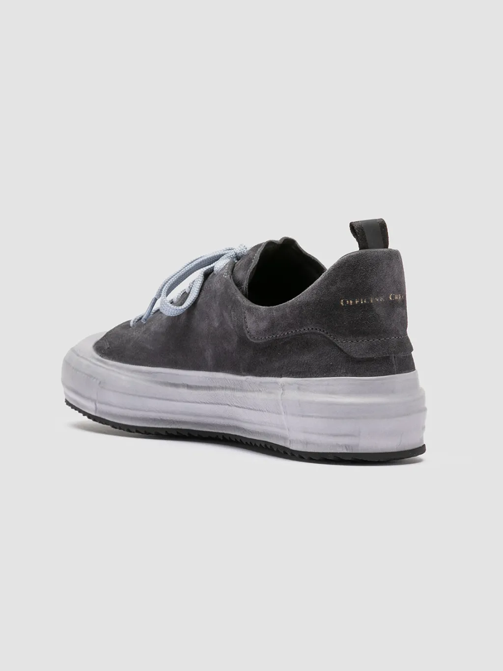 Officine Creative MES 009 - Grey Leather And Suede Low Top Sneakers
