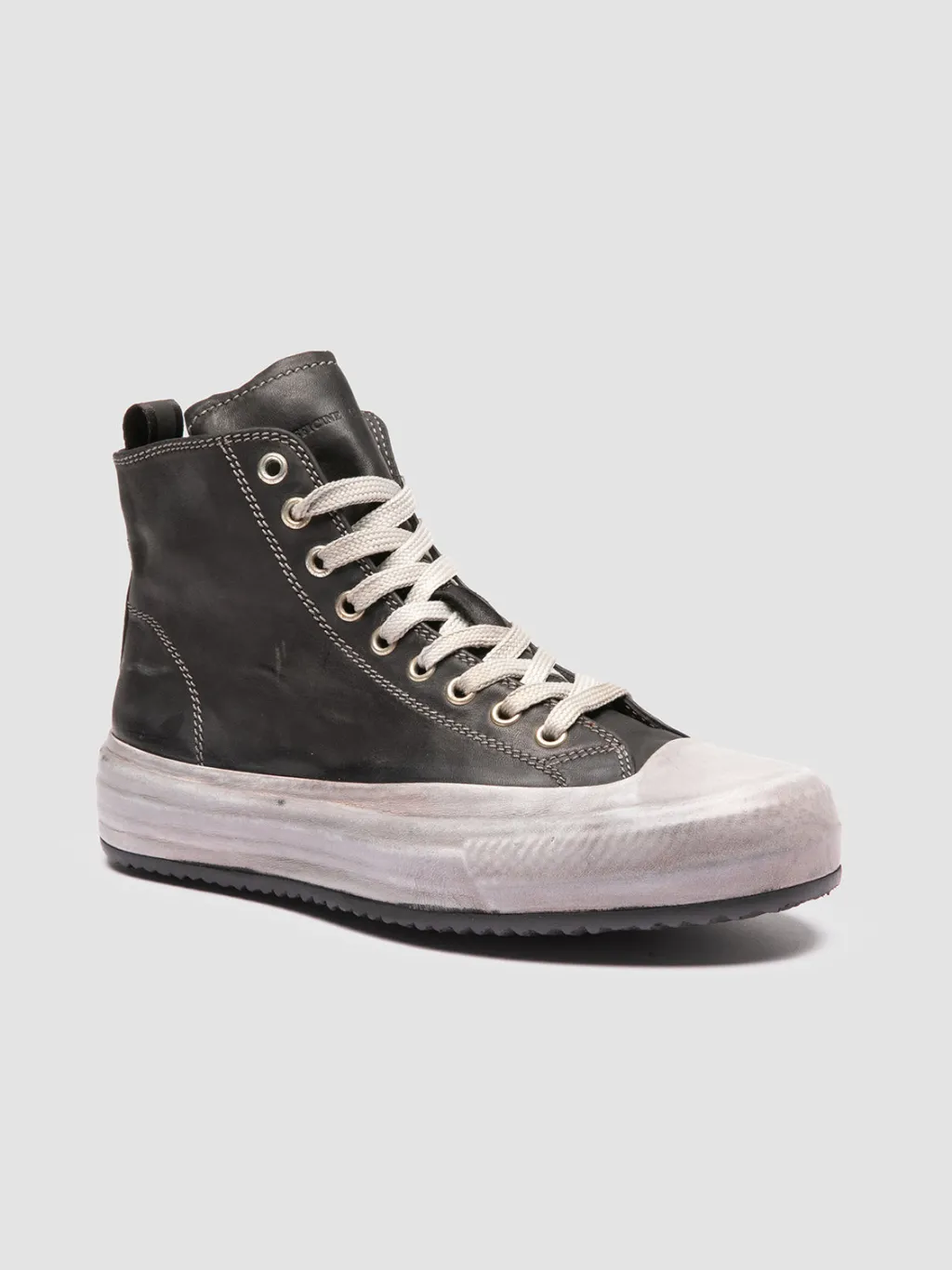 Women Officine Creative MES DD 102 - Black Leather High Top Sneakers
