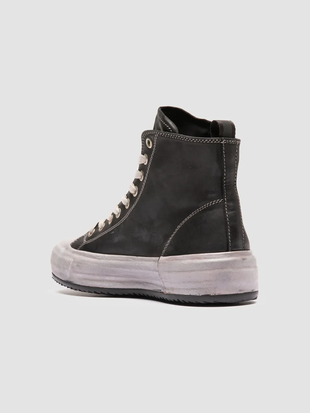Women Officine Creative MES DD 102 - Black Leather High Top Sneakers