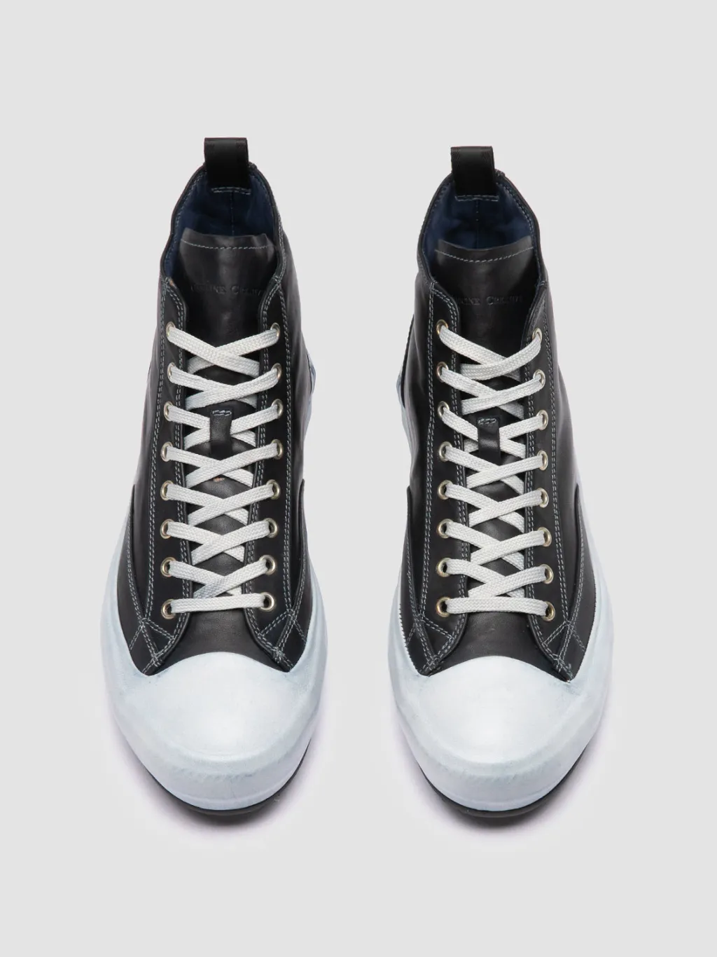 Officine Creative MES DD 002 - Blue Leather High Top Sneakers