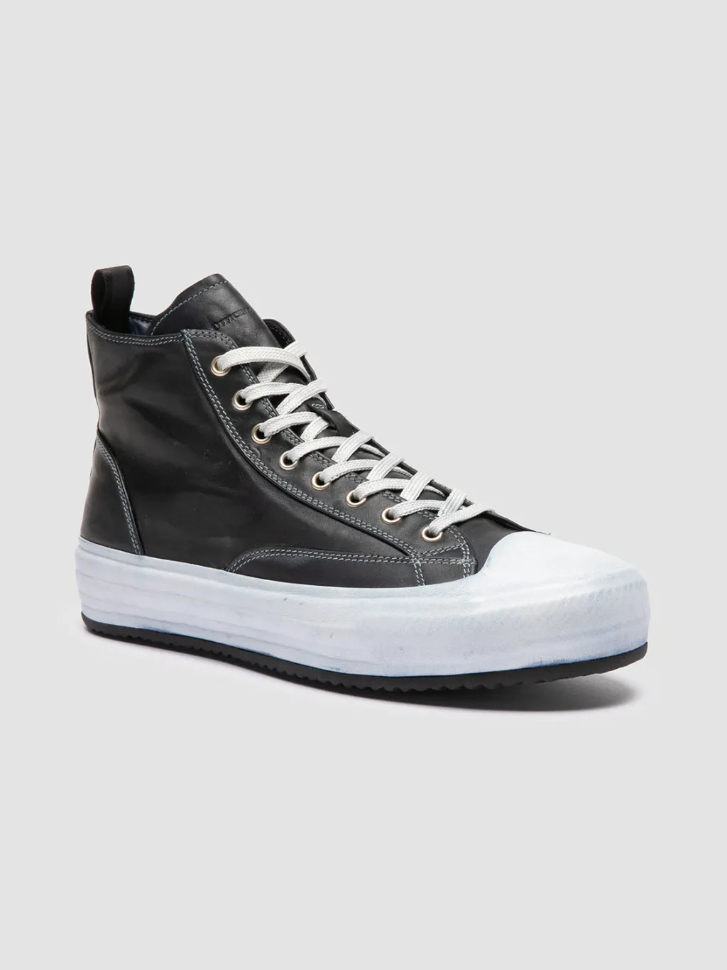 Officine Creative MES DD 002 - Blue Leather High Top Sneakers