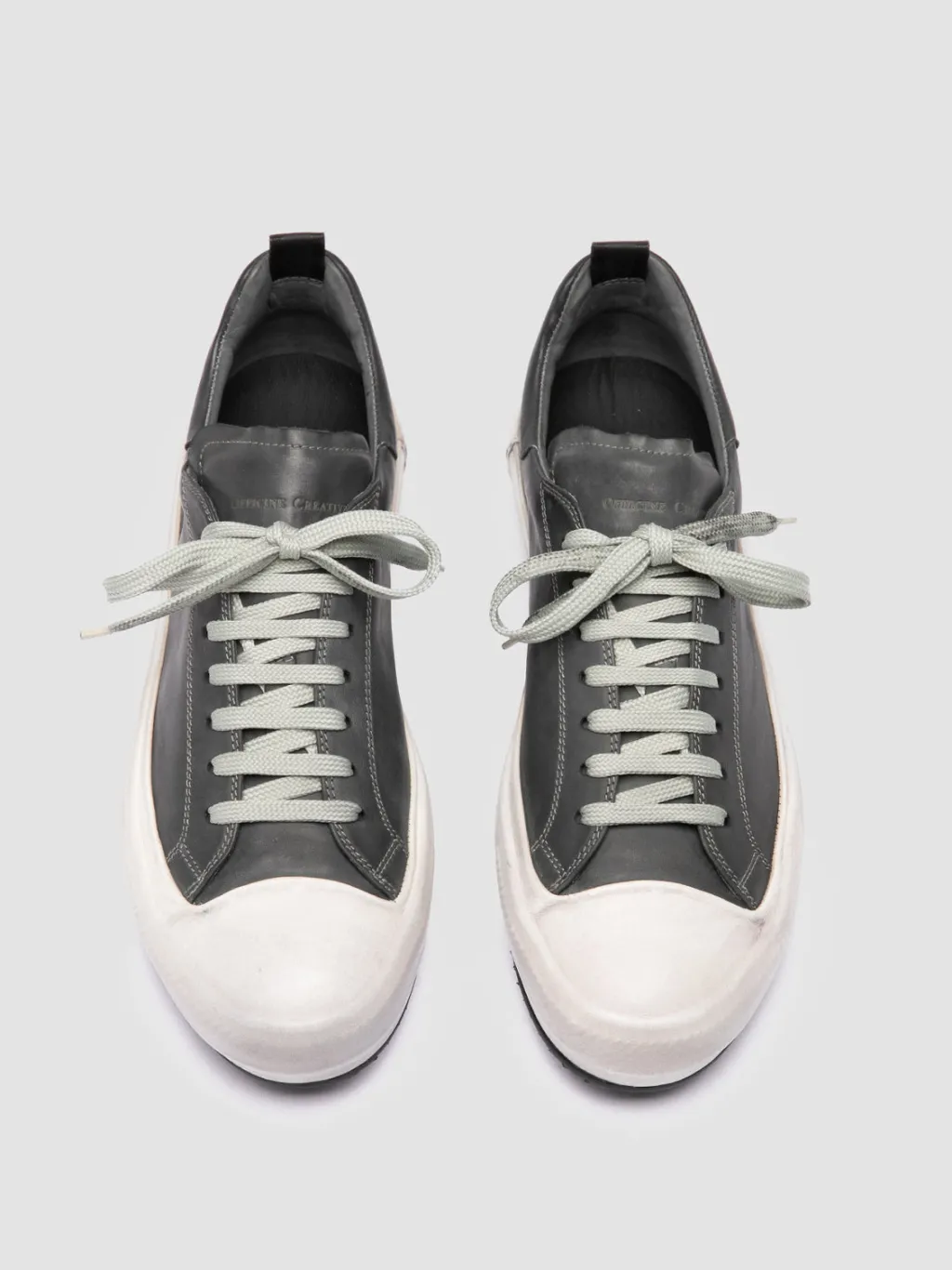 Officine Creative MES DD 001 - Grey Leather Low Top Sneakers