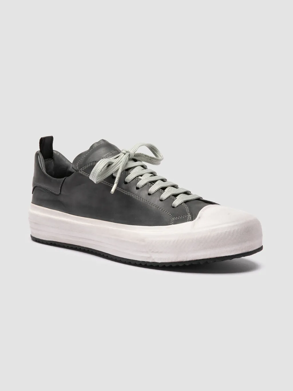 Officine Creative MES DD 001 - Grey Leather Low Top Sneakers