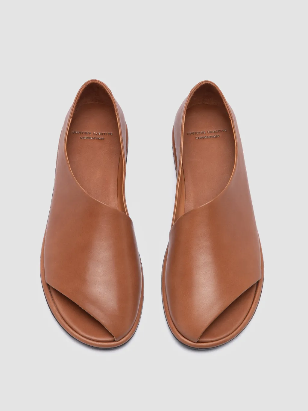 Women Officine Creative MIENNE 102 - Brown Leather Peep Toe Shoes