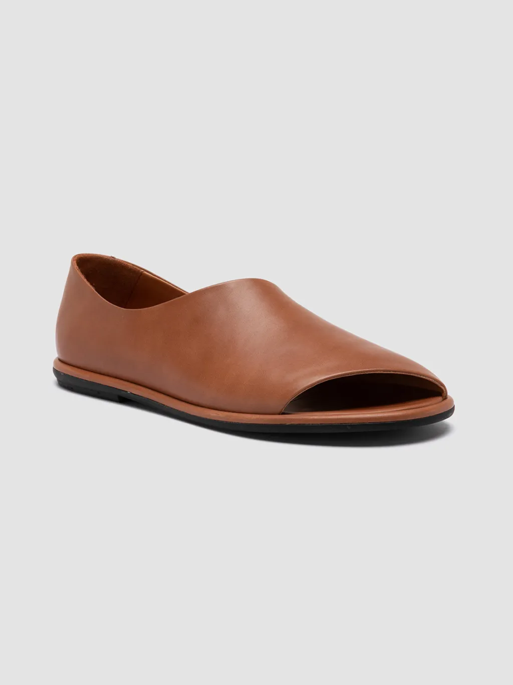 Women Officine Creative MIENNE 102 - Brown Leather Peep Toe Shoes