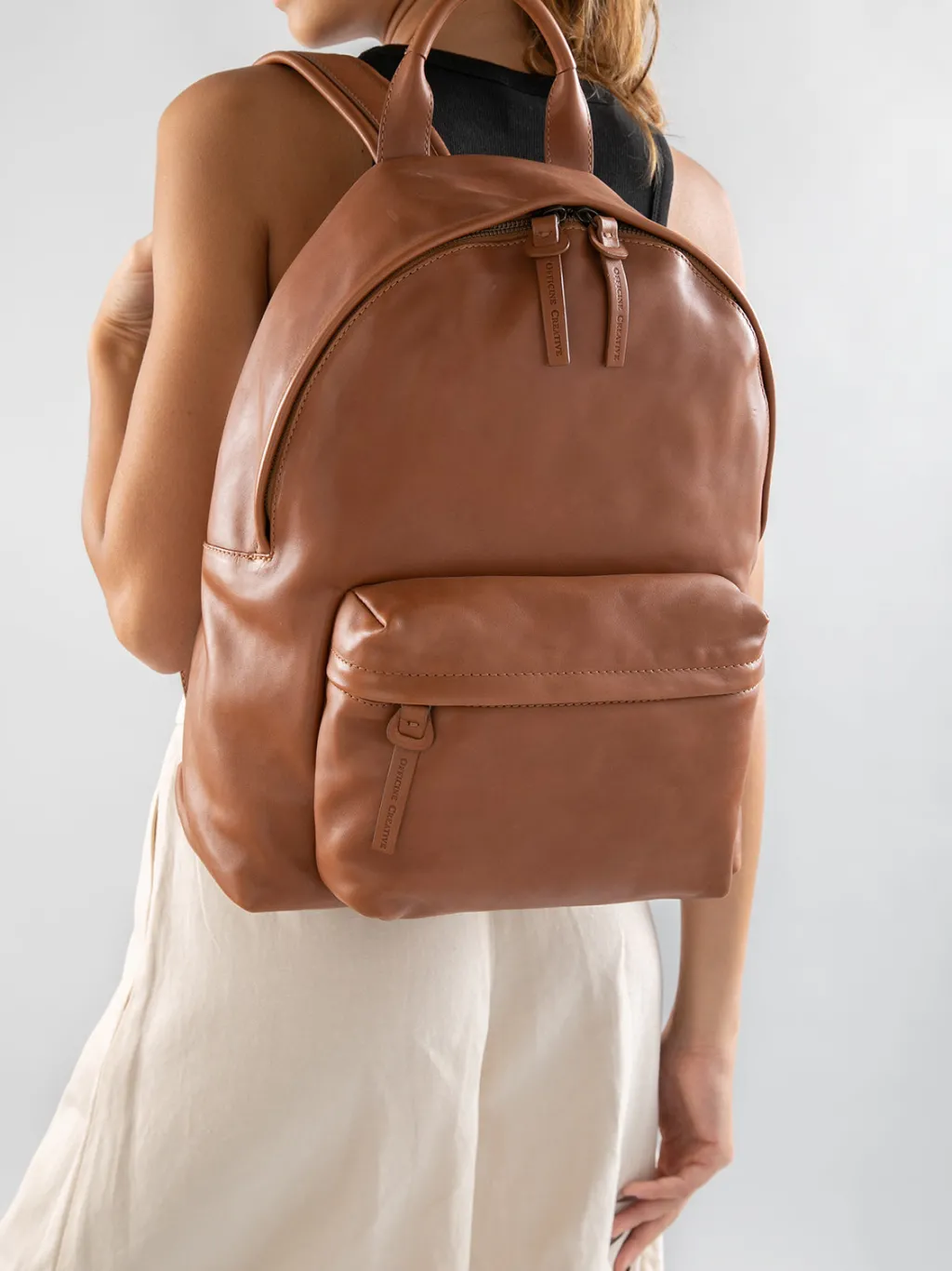 Women Officine Creative MINI PACK - Green Leather Backpack