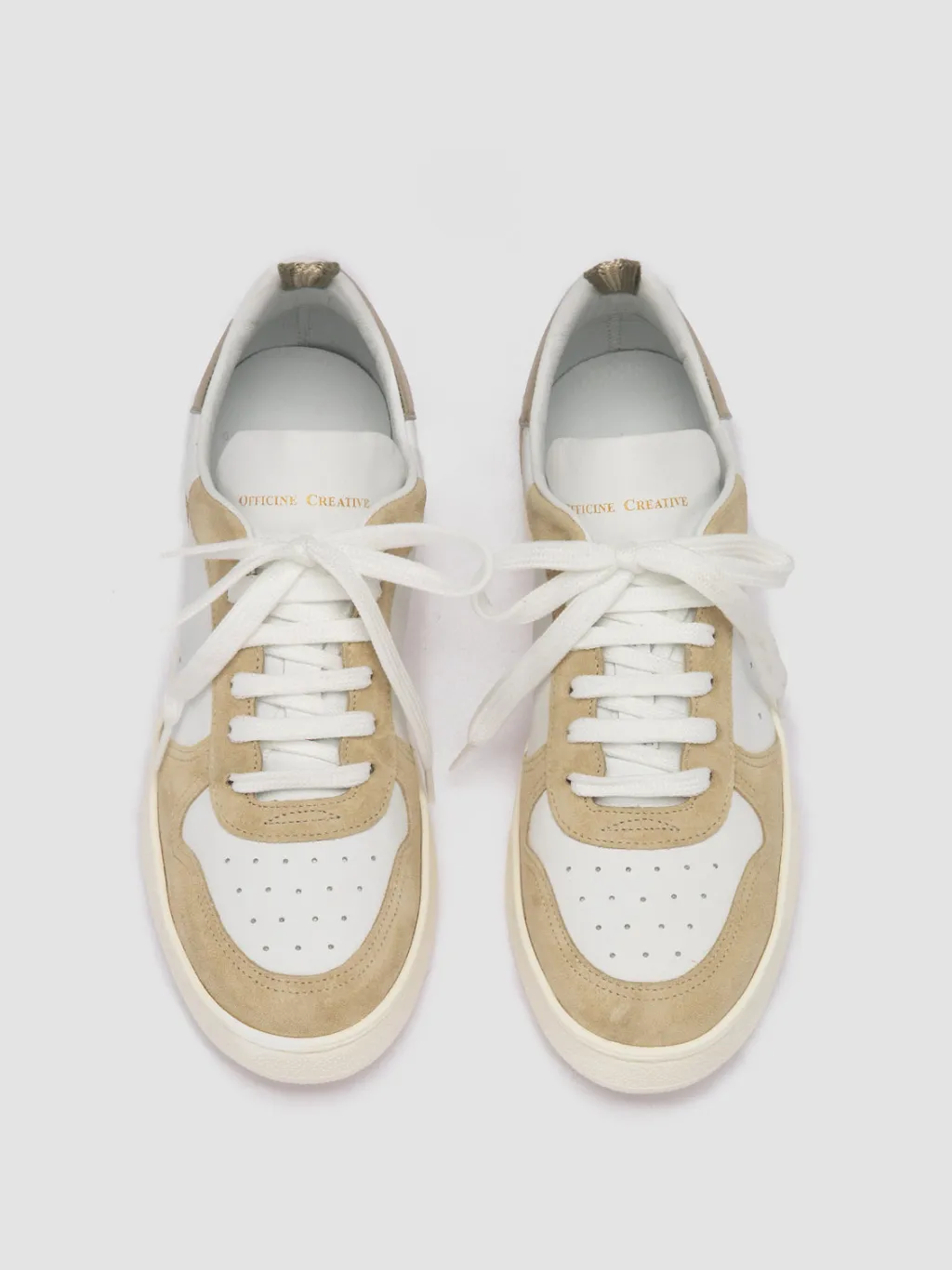 Women Officine Creative MOWER 110 - White Leather And Suede Low Top Sneakers