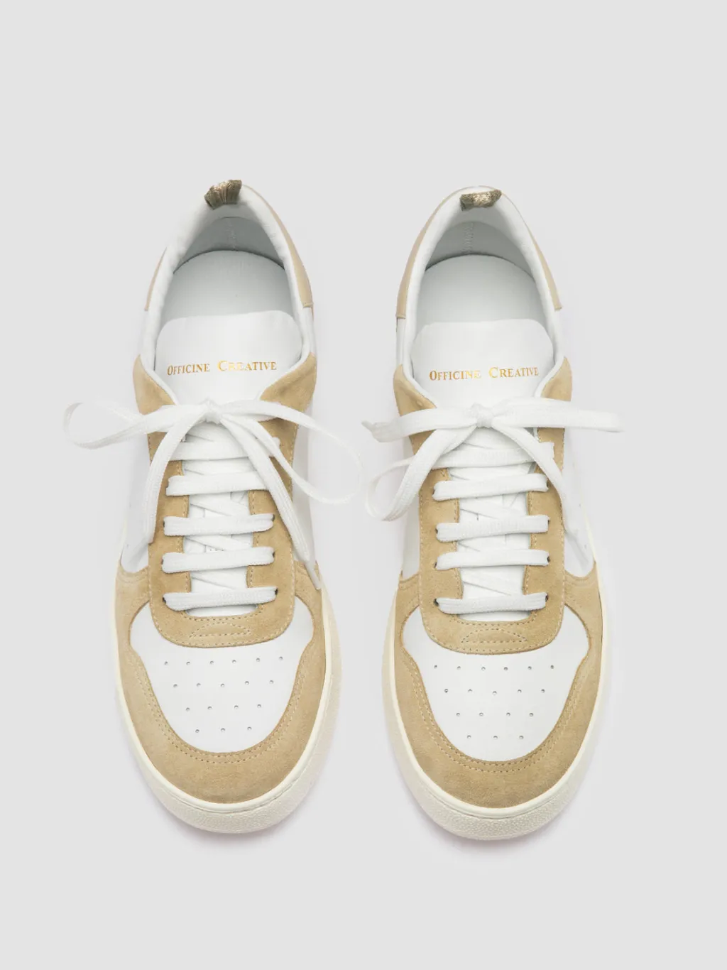 Officine Creative MOWER 008 - White Leather And Suede Low Top Sneakers
