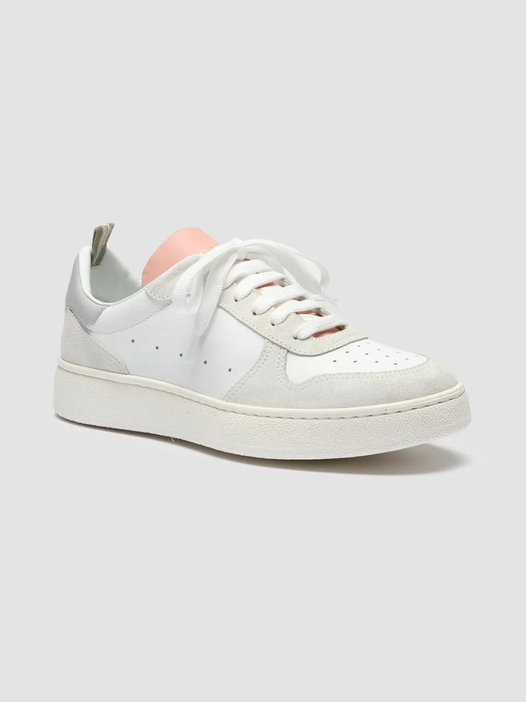 Women Officine Creative MOWER 110 - White Leather And Suede Sneakers