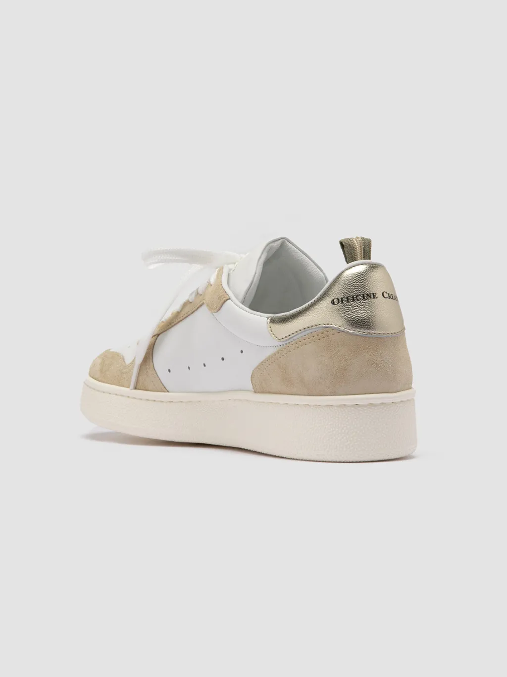 Women Officine Creative MOWER 110 - White Leather And Suede Low Top Sneakers