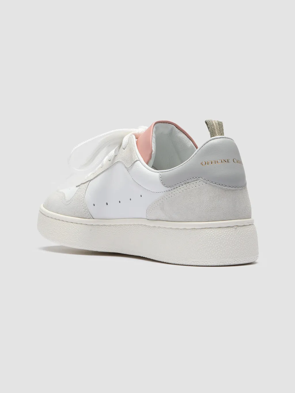 Women Officine Creative MOWER 110 - White Leather And Suede Sneakers
