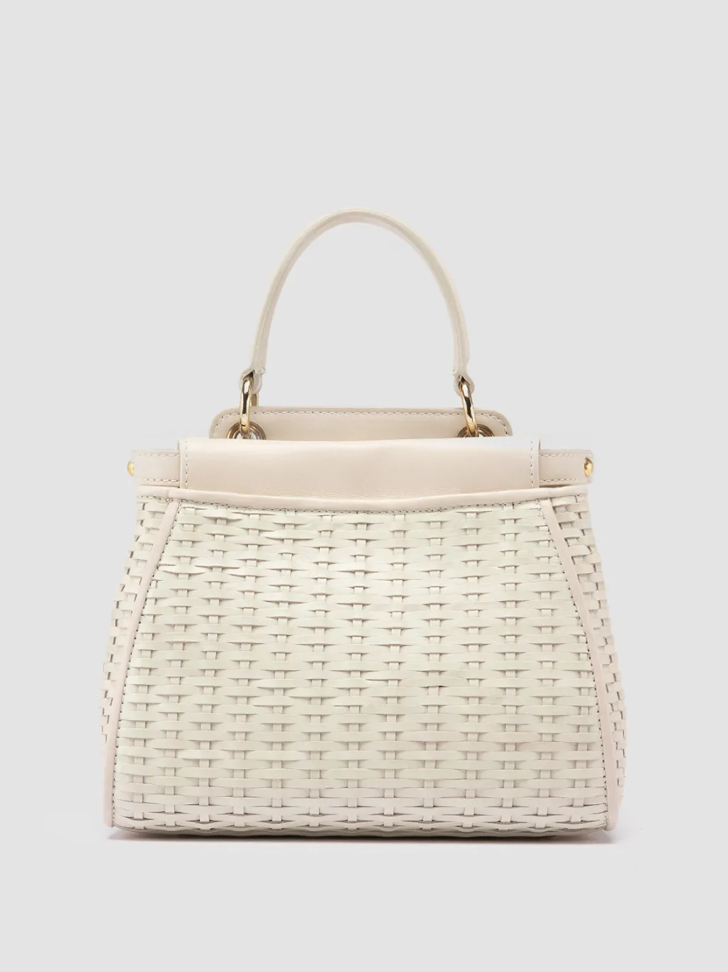 Women Officine Creative NOLITA 029 - White Woven Leather Handle Bag