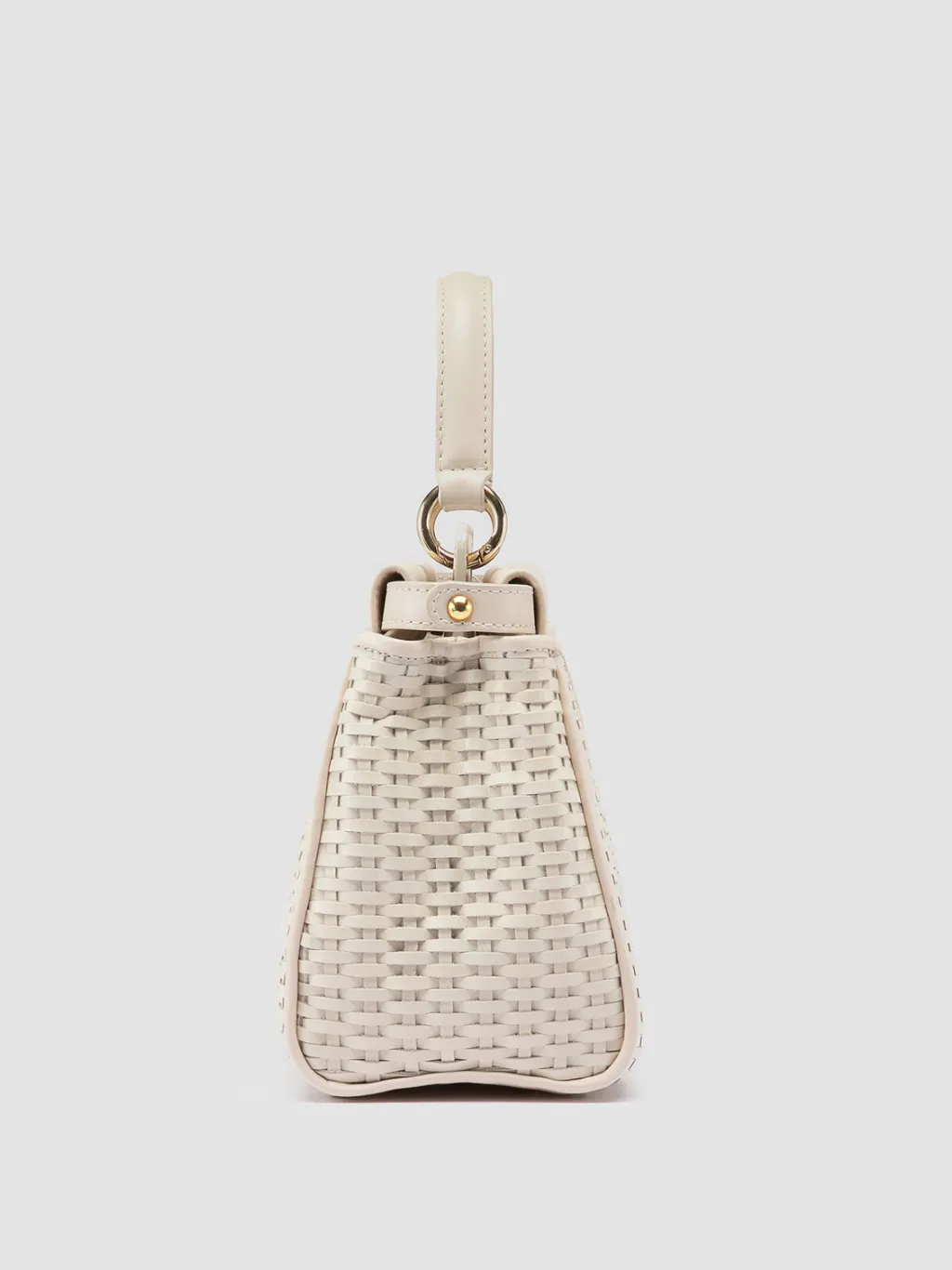 Women Officine Creative NOLITA 029 - White Woven Leather Handle Bag