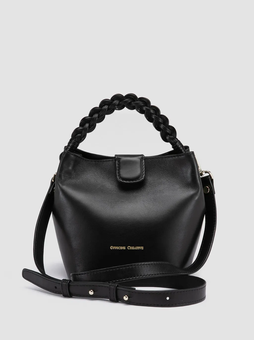 Women Officine Creative NOLITA WOVEN 227 - Black Leather Handle Bag