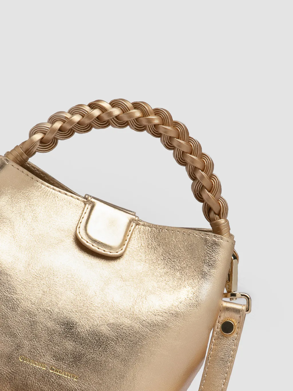Women Officine Creative NOLITA WOVEN 227 - Gold Leather Handle Bag