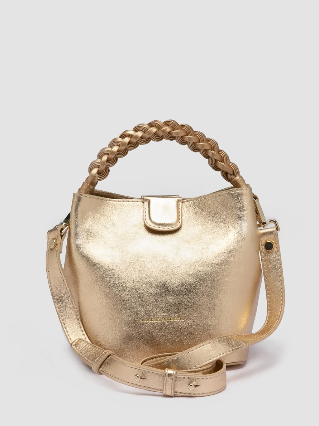 Women Officine Creative NOLITA WOVEN 227 - Gold Leather Handle Bag