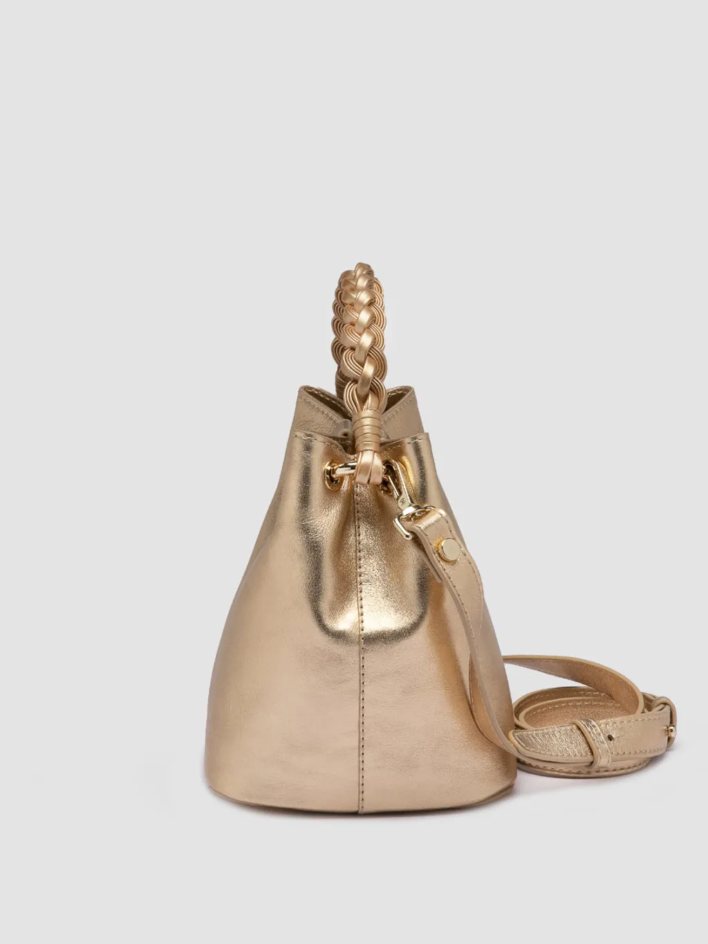 Women Officine Creative NOLITA WOVEN 227 - Gold Leather Handle Bag