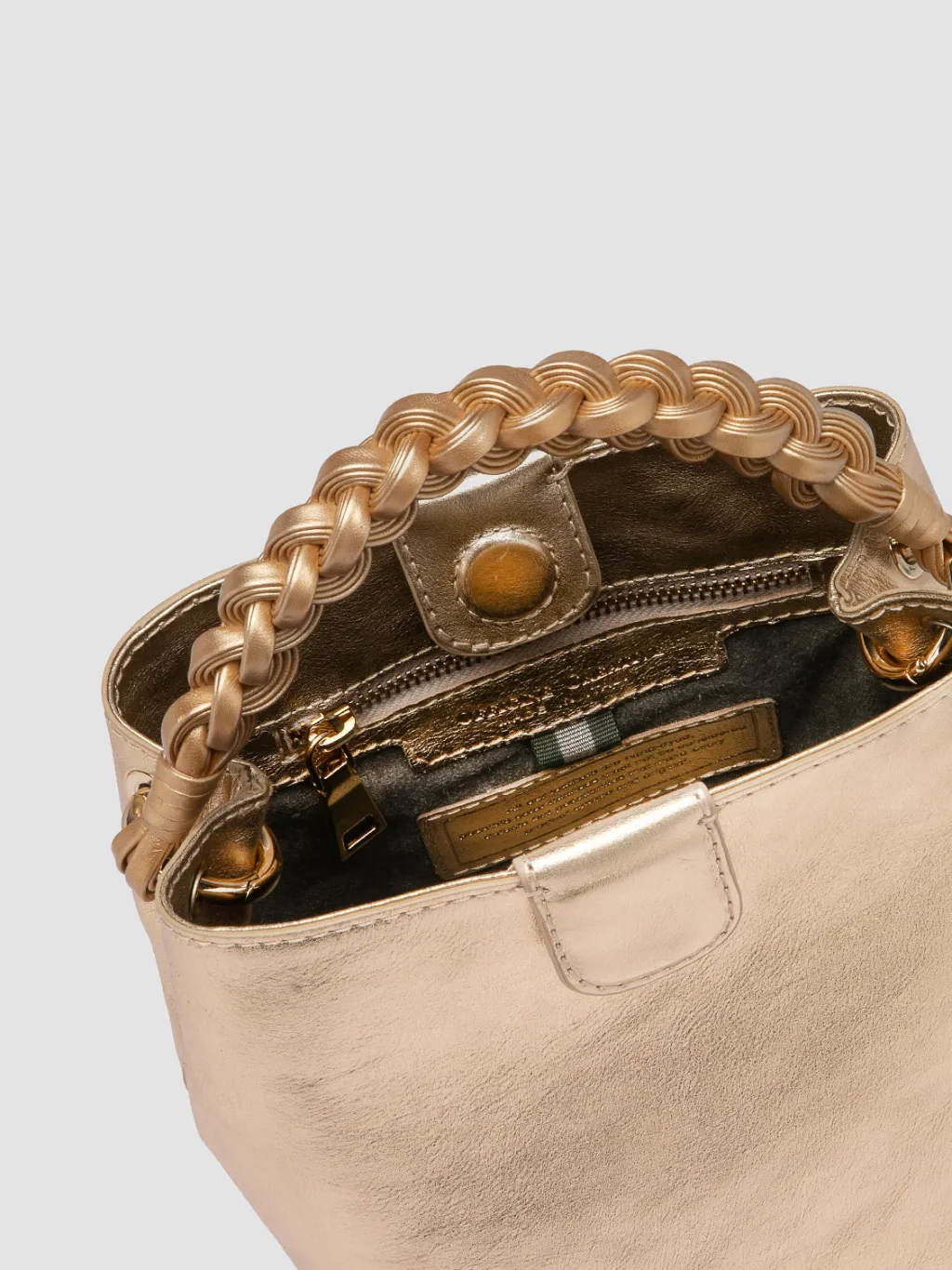 Women Officine Creative NOLITA WOVEN 227 - Gold Leather Handle Bag