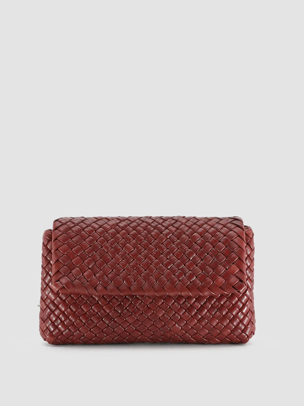 Women Officine Creative OC CLASS 47 - Burgundy Woven Leather Crossbody Bag