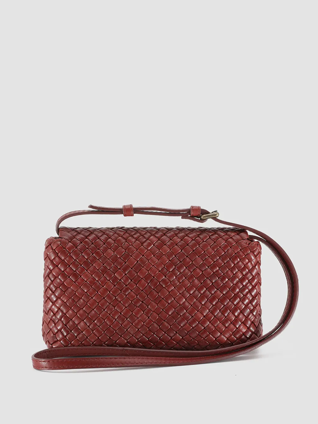 Women Officine Creative OC CLASS 47 - Burgundy Woven Leather Crossbody Bag