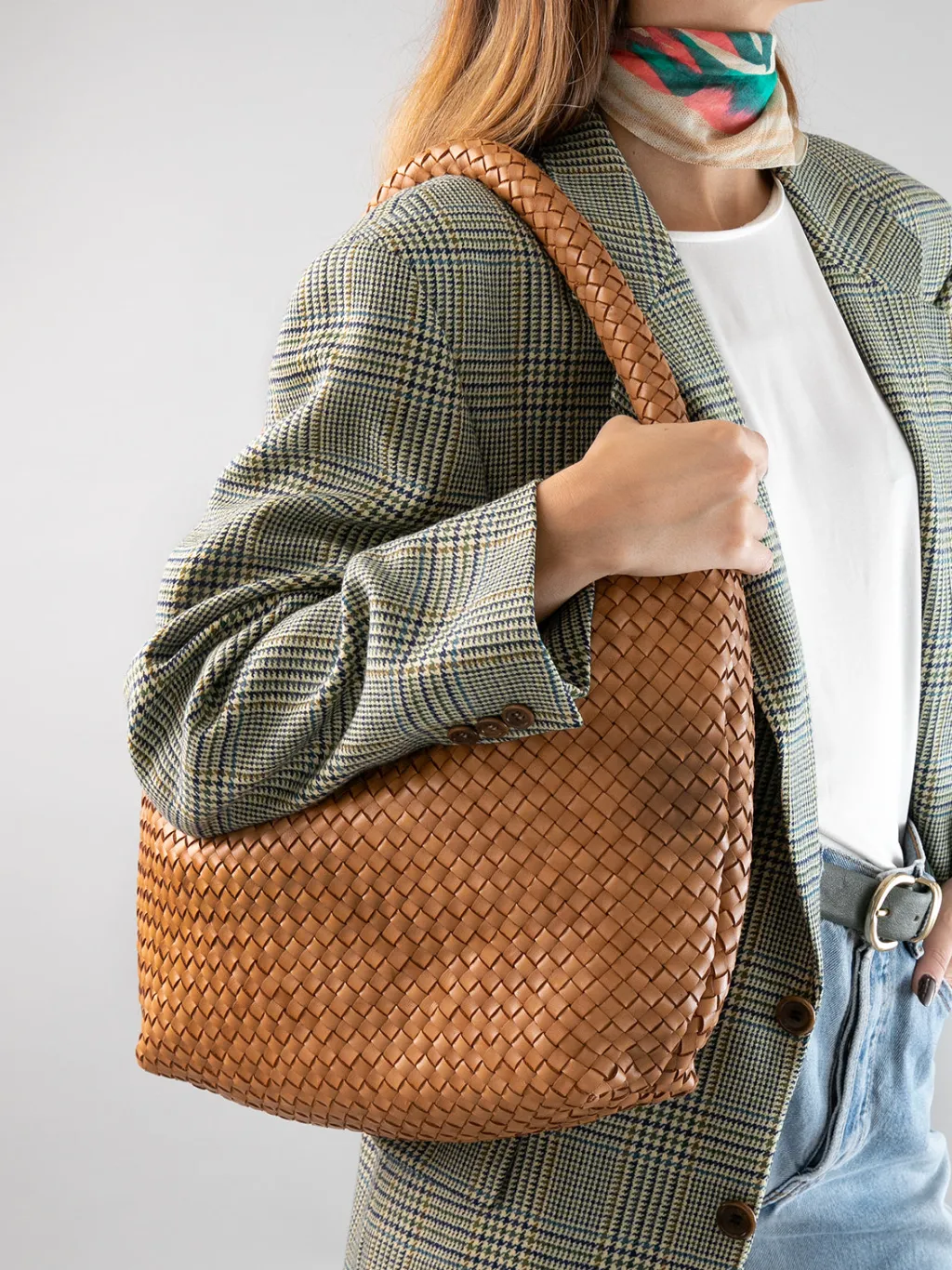 Women Officine Creative OC CLASS 9 - Green Woven Leather Tote Bag