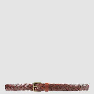 Women Officine Creative OC STRIP 20 - Brown Woven Leather Belt