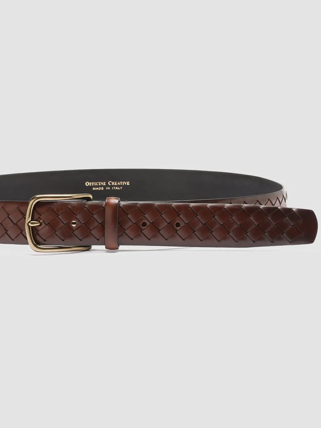 Women Officine Creative OC STRIP 28 - Brown Woven Leather Belt